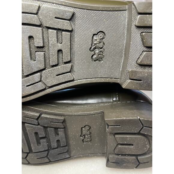 Coach FG1876 Signature Embossed Lace Up Rain Boot Size 7B - Picture 7 of 10